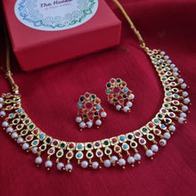 Load image into Gallery viewer, Jadau Hyderabadi "Panchratna" Necklace Set