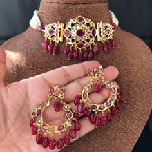 Load image into Gallery viewer, Hyderabadi Jadau "Gulmohar" Necklace Set
