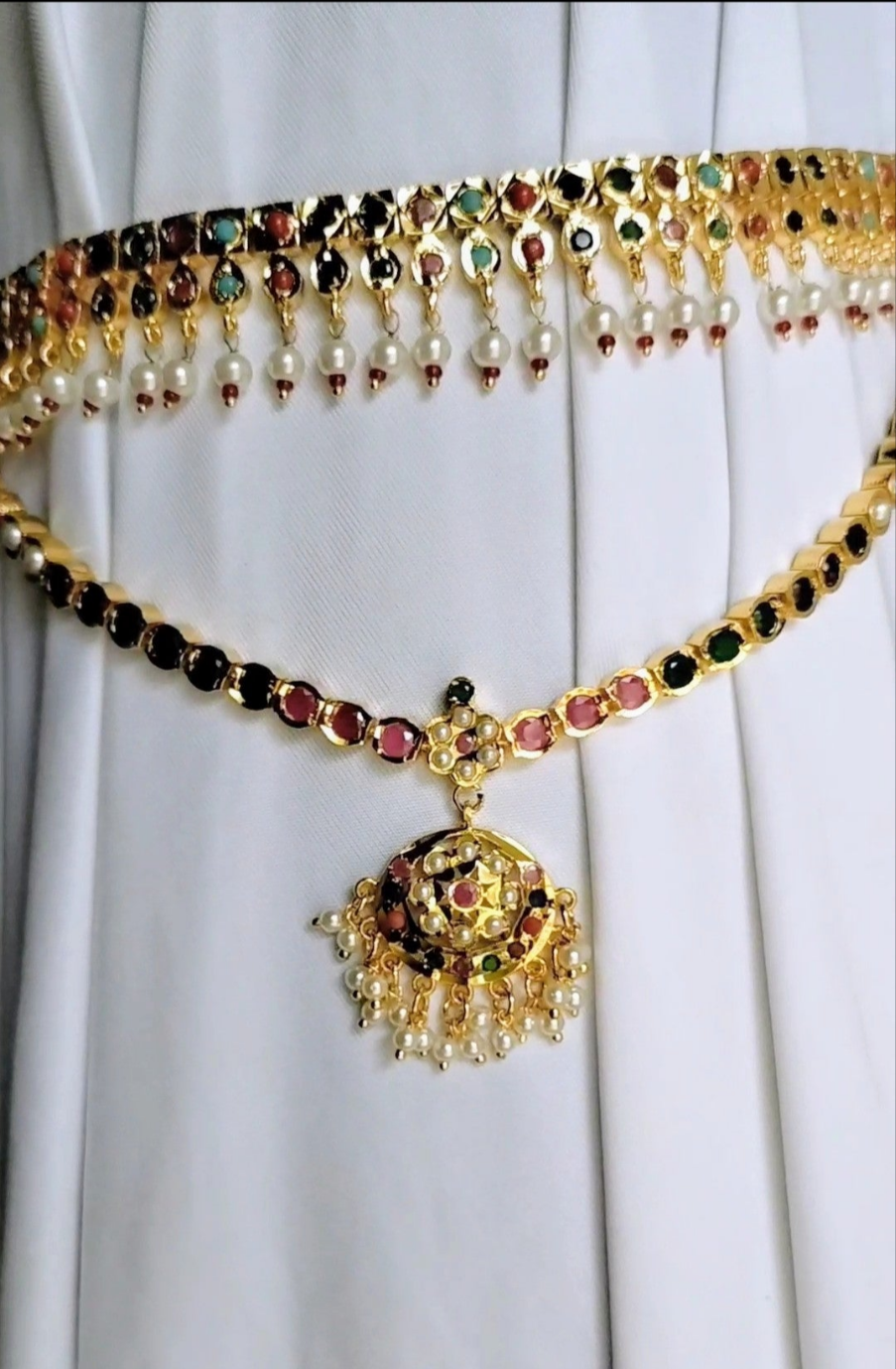 Panchratan & Gul Necklace Set Combo