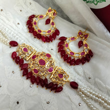 Load image into Gallery viewer, Hyderabadi Jadau &quot;Gulmohar&quot; Necklace Set
