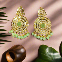 Load image into Gallery viewer, Jadau Mint Earrings (Made to order)
