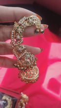 Load and play video in Gallery viewer, Jadau "cuff" Earrings(Karnphool)- white
