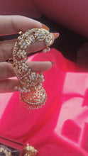 Load and play video in Gallery viewer, Jadau "cuff" Earrings(Karnphool)- white
