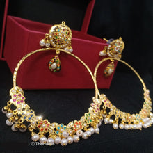 Load image into Gallery viewer, Jadau &quot;Chandbali&quot; Earrings-Multicolor
