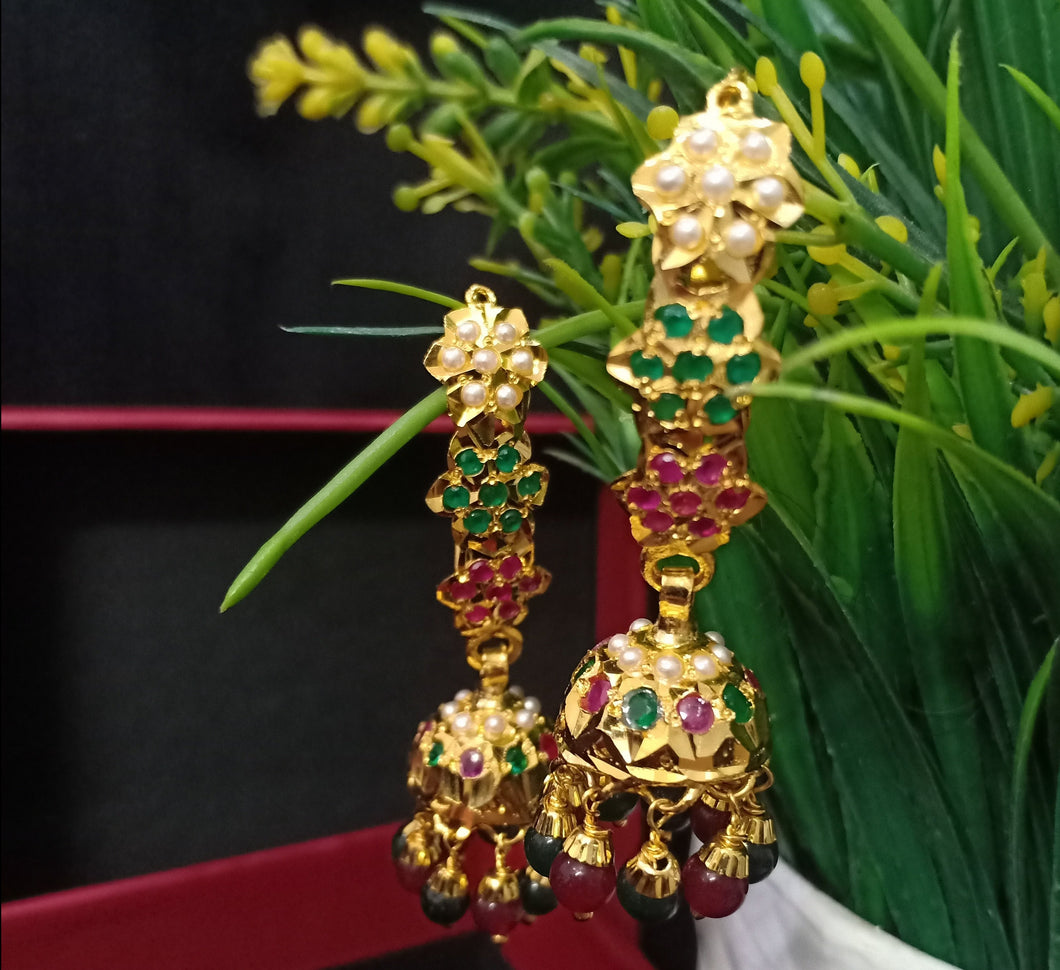 Jadau dangler jhumki